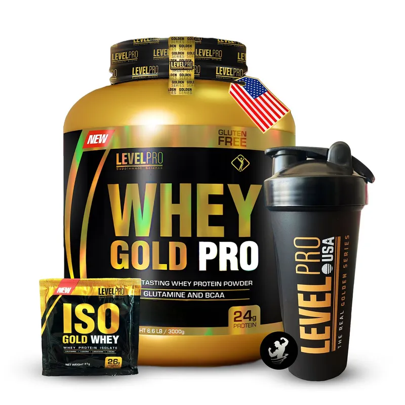 LEVEL PRO - Proteína Whey Gold Pro 6.6 lbs - Rich Chocolate + Obsequios