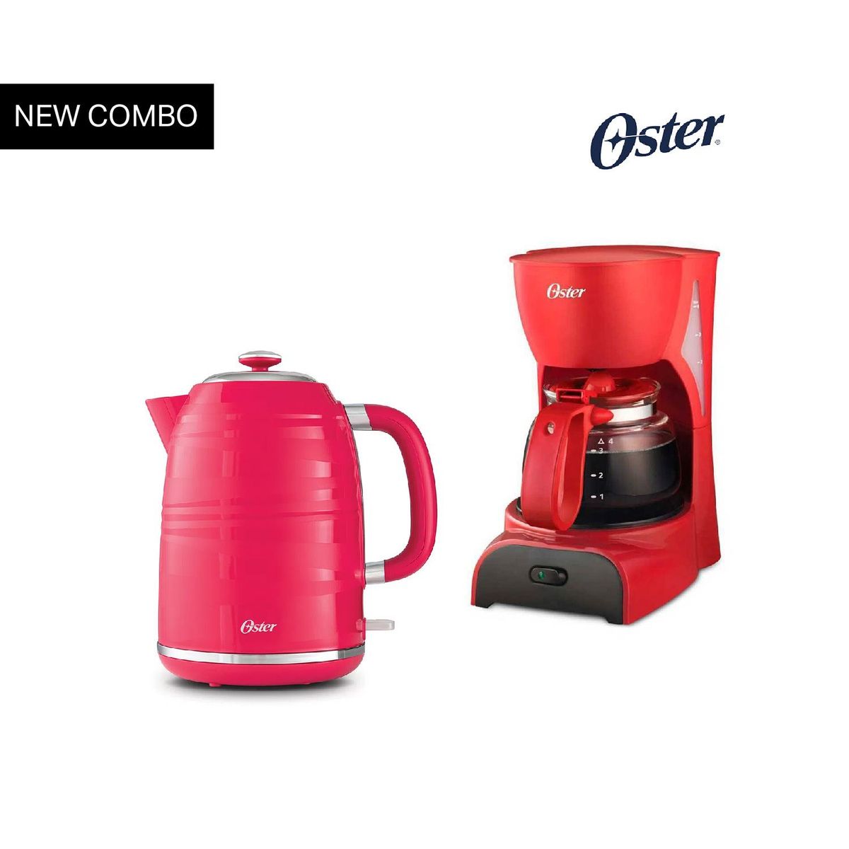 OSTER - Combo OSTER Cafetera BVSTDCDR5R y Hervidor