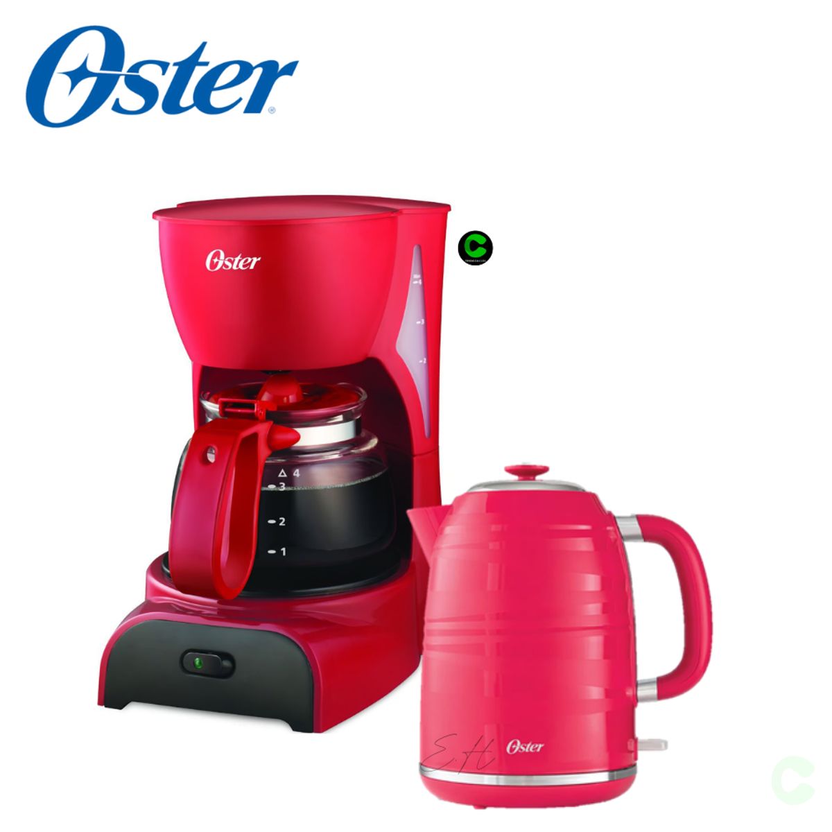 OSTER - Combo OSTER Cafetera BVSTDCDR5R y Hervidor