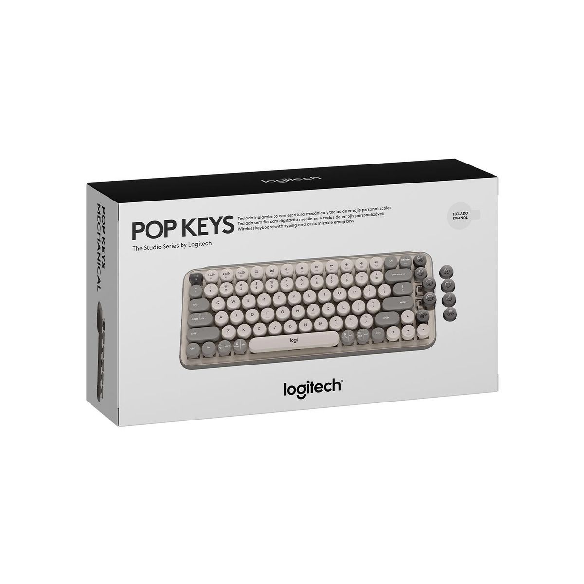 LOGITECH - Teclado Logitech Pop Keys Multi-Device Wireless/Bt Mist Sand Gray