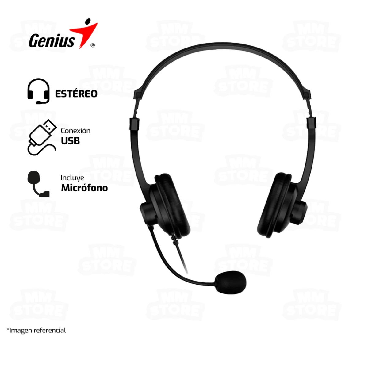 GENIUS - AUDIFONO con MICROF GENIUS HS-230U USB BLACK 31710021400
