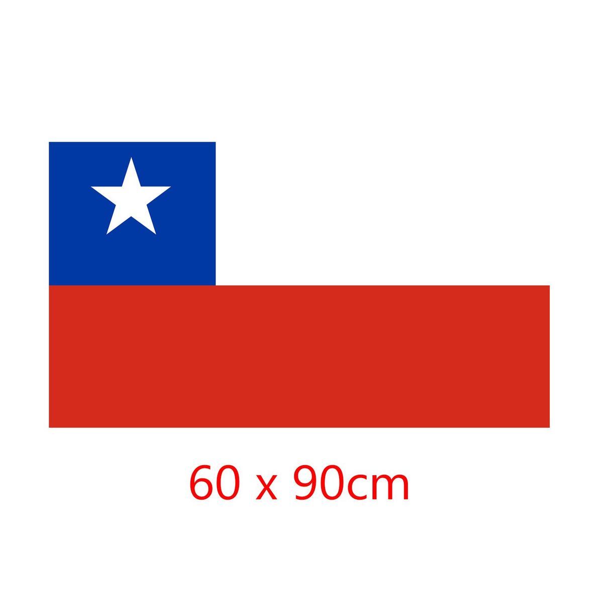 GENERICO - Bandera De Chile 60 Cm X 90cm calidad A1 en poliester