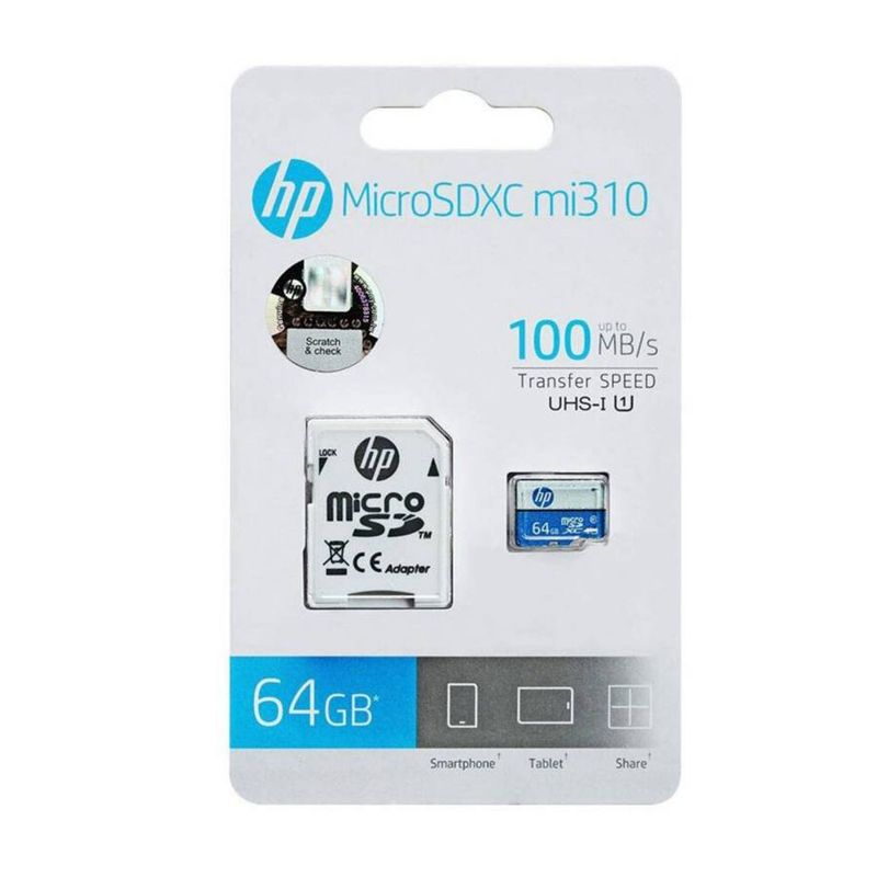 HP - Memoria HP MICRO SD 64GB Clase 10 UHS-I 100MBS
