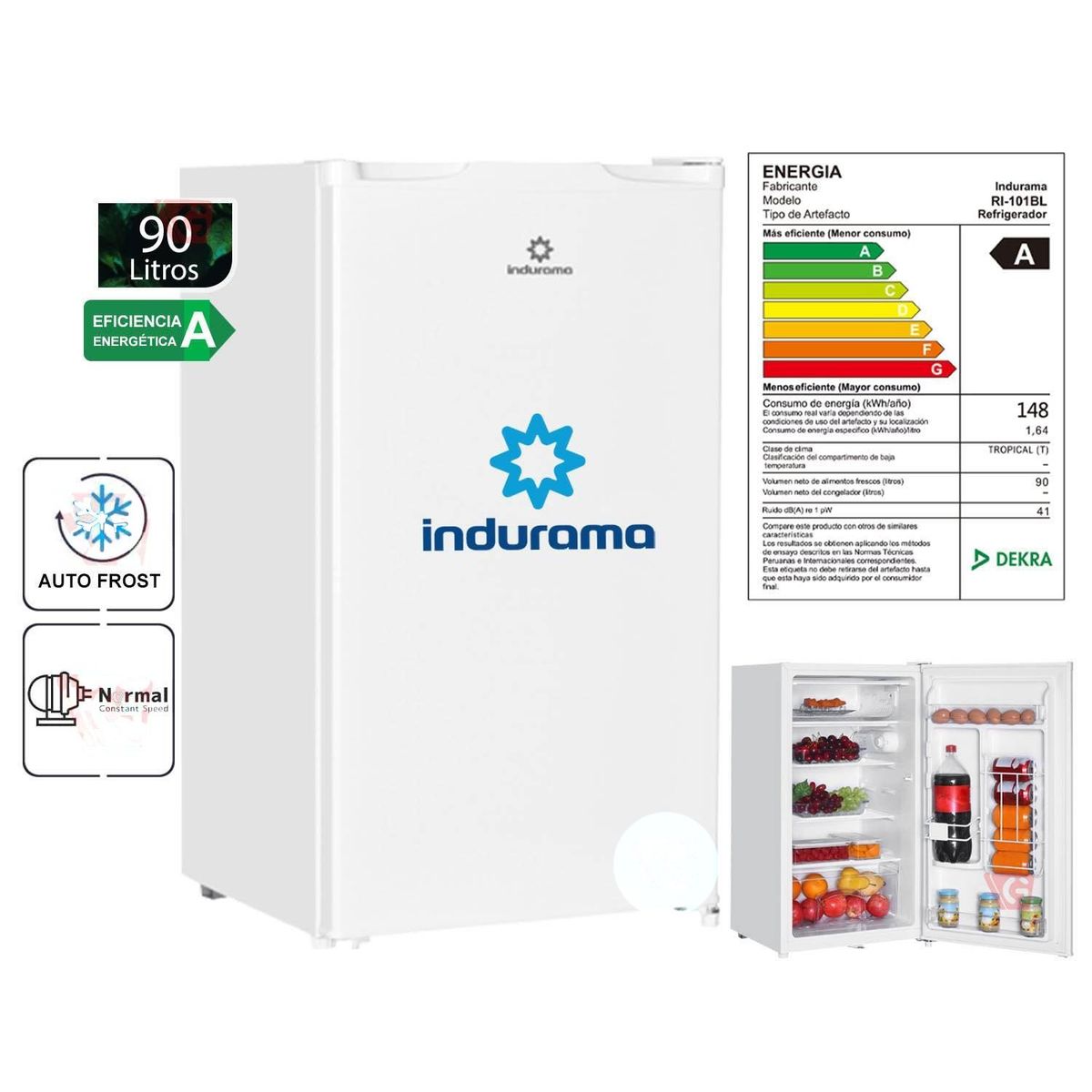 INDURAMA - FRIGOBAR INDURAMA RI-101BL 90 LITROS BLANCO