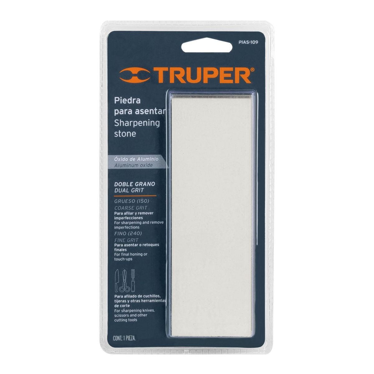 TRUPER - Piedra para asentar 150 mm. doble grano 150 y 240 Truper