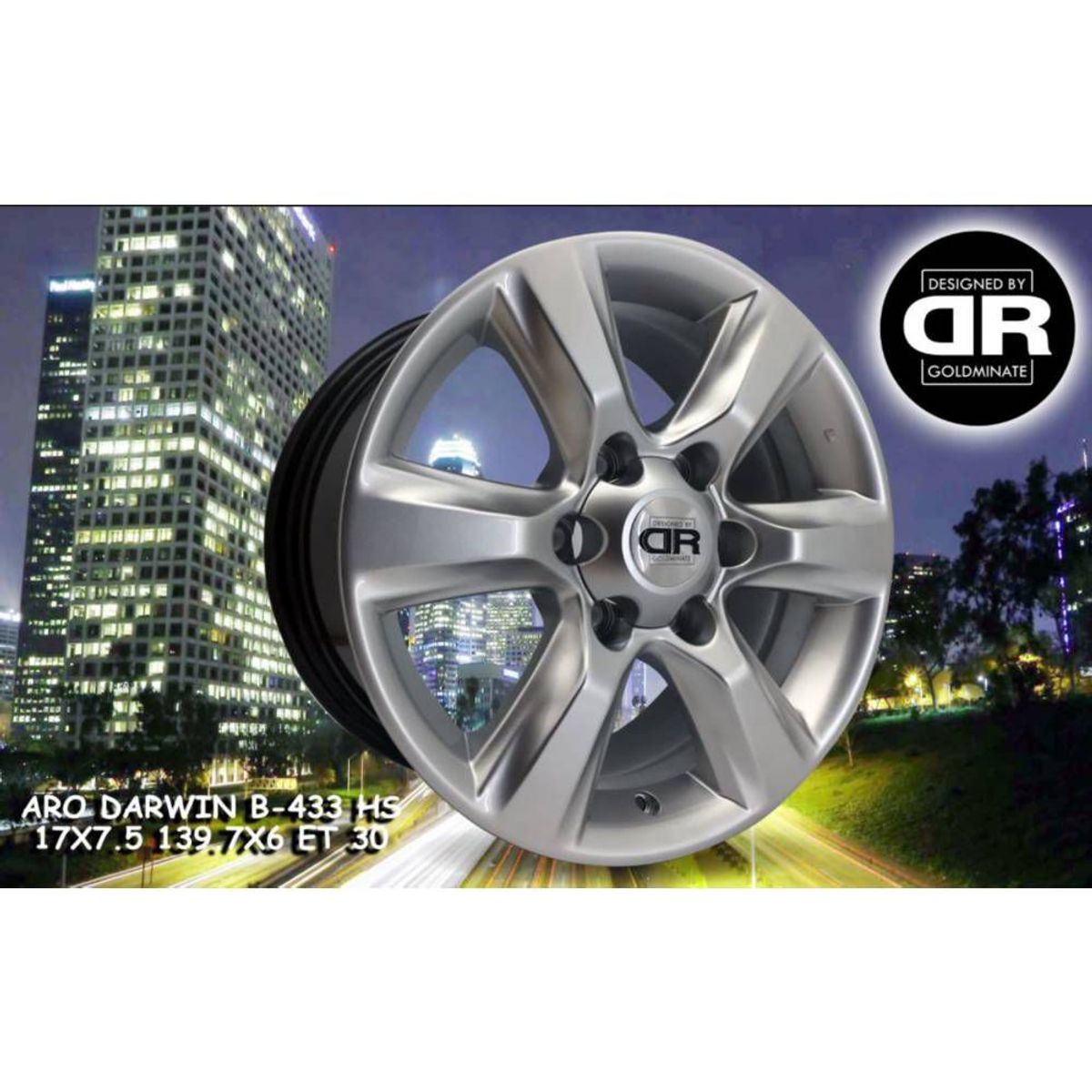 DARWIN RACING - Juego de 4 Aros B-433 HS 17X7,5 139,7X6 ET 30