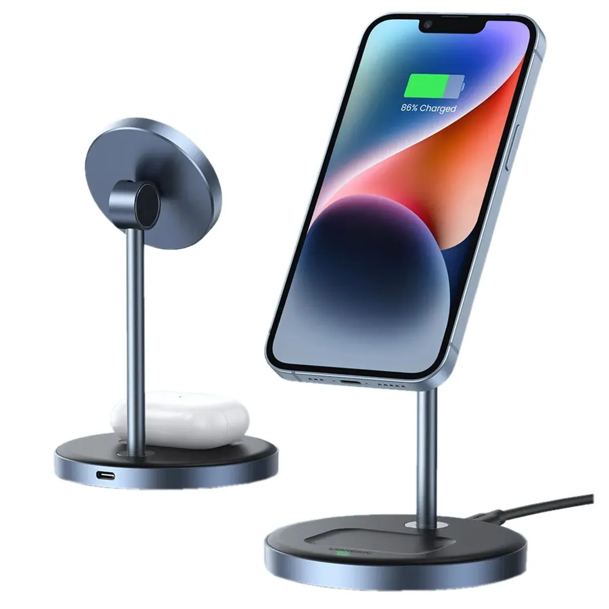UGREEN - Cargador Inalambrico Magnetico 2 en 1, 20W, iPhone o AirPods - UGREEN