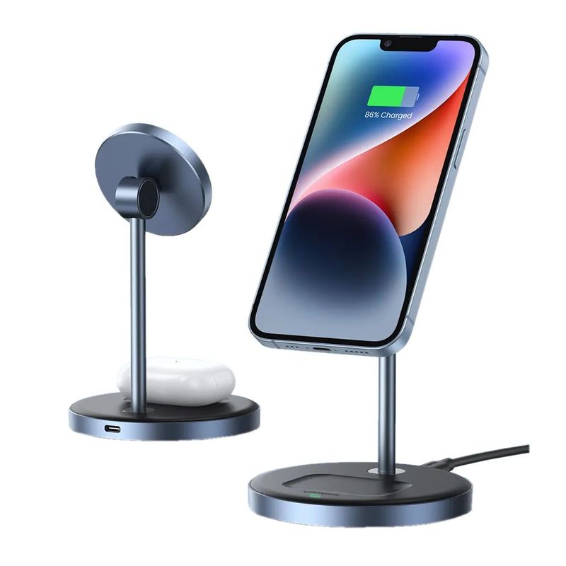 UGREEN - Cargador Inalambrico Magnetico 2 en 1, 20W, iPhone o AirPods - UGREEN