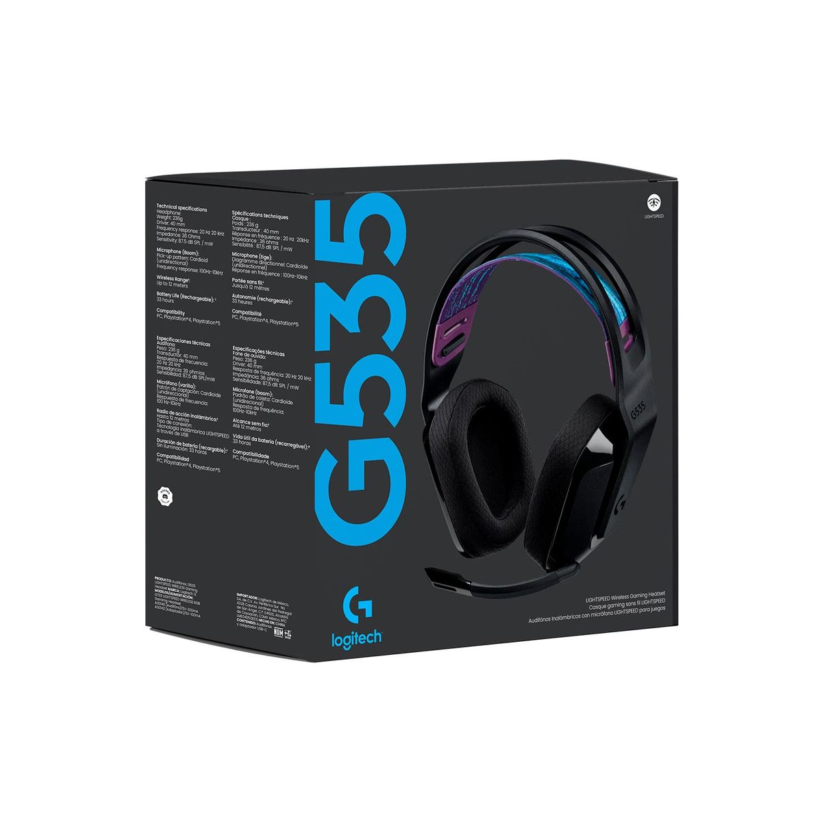 LOGITECH - Audifono Gamer C/Microf.Logitech G535 Wireless 981 000971 Black