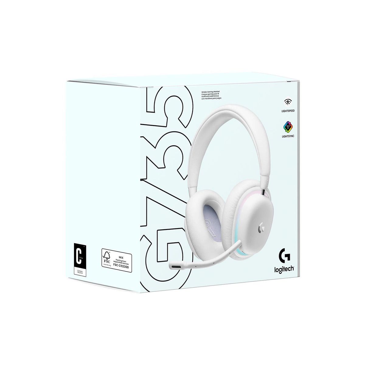 LOGITECH - Audifono Gamer CMicrof Logitech G735 Bluetooh Rgb White Aurora