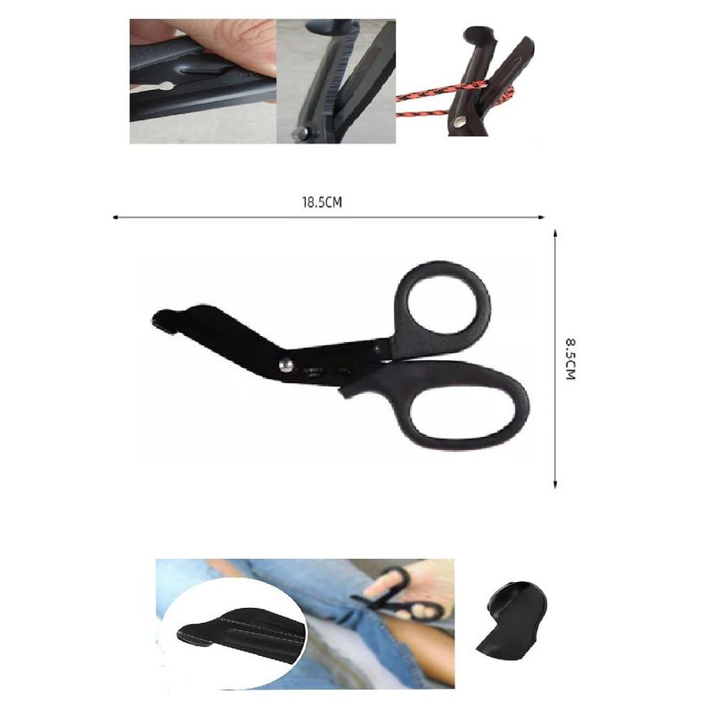 GENERICO - Tijera EMT trauma   de rescate  paramédico 18 cm NEGRO