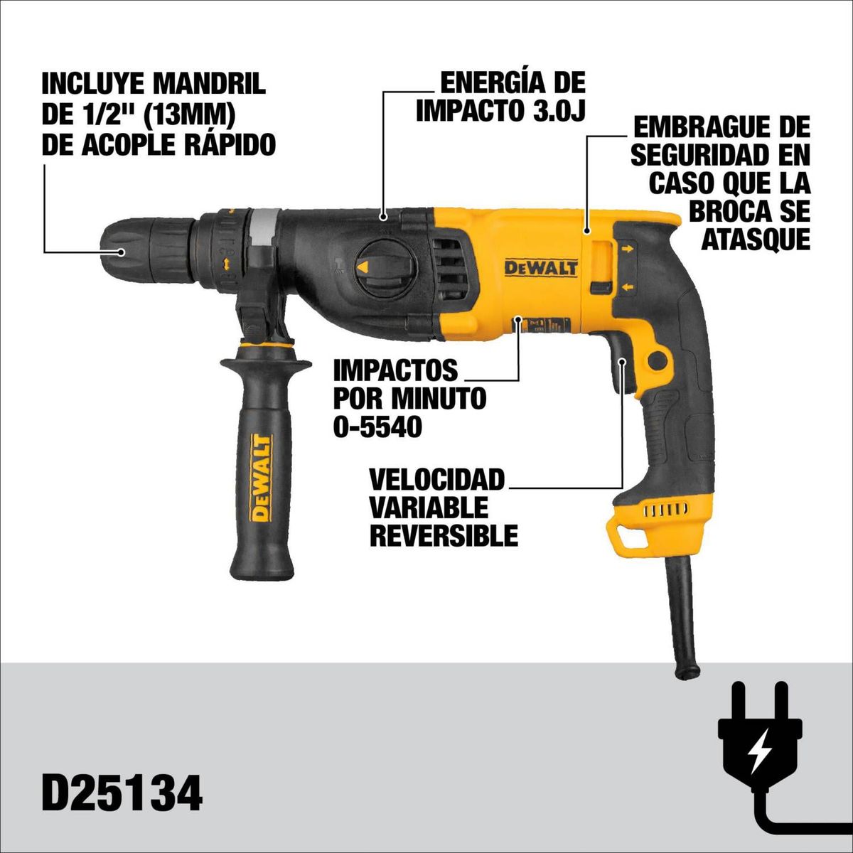 DEWALT - Rotomartillo Sds plus 28Mm D25134K
