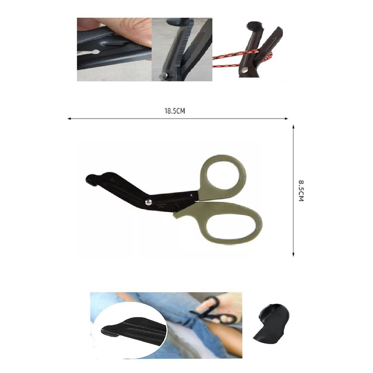 GENERICO - Tijera EMT trauma   de rescate  paramédico 18 cm VERDE