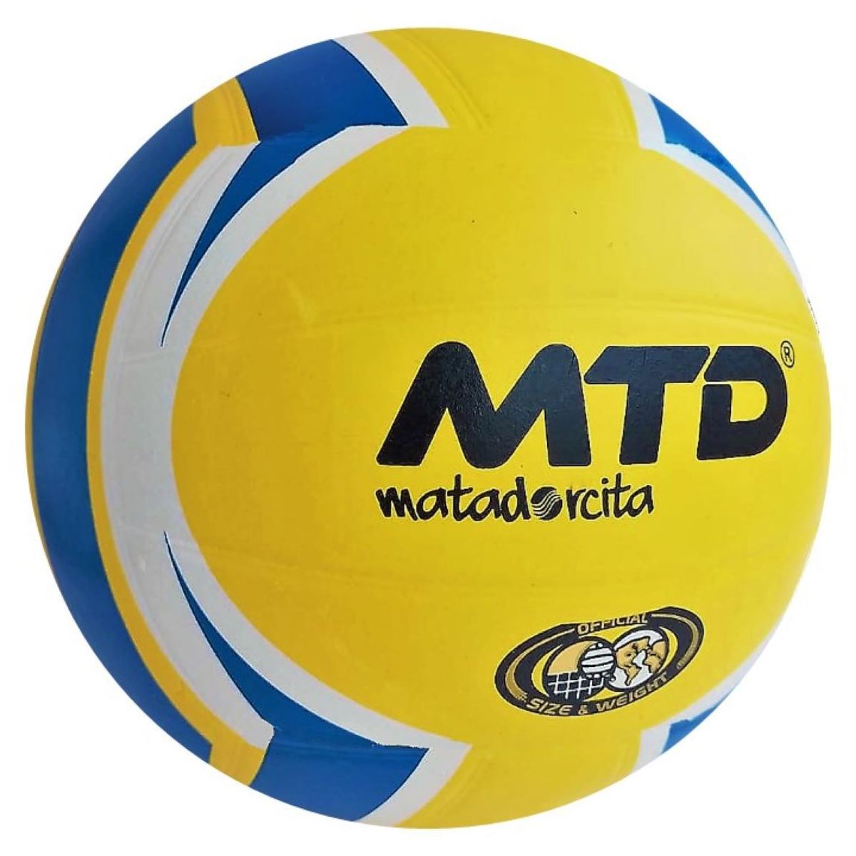 MTD - PELOTA PARA VÓLEY TALLA N.º 5 GOMA LISA MTD AMARILLO AZUL
