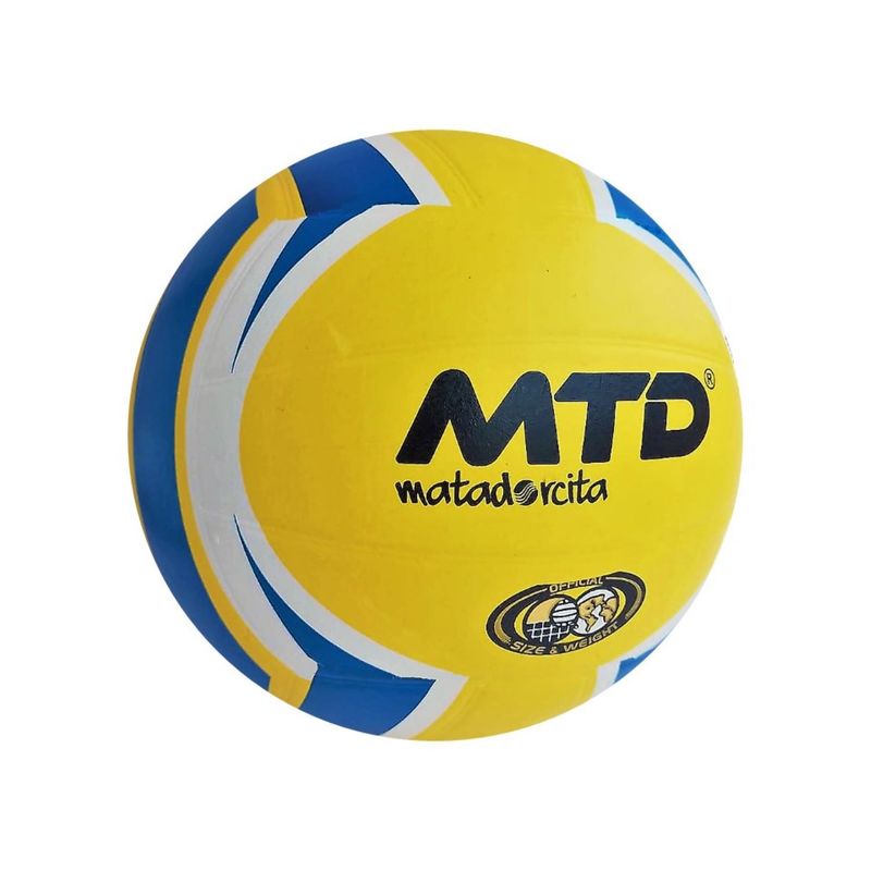 MTD - PELOTA PARA VÓLEY TALLA N.º 5 GOMA LISA MTD AMARILLO AZUL