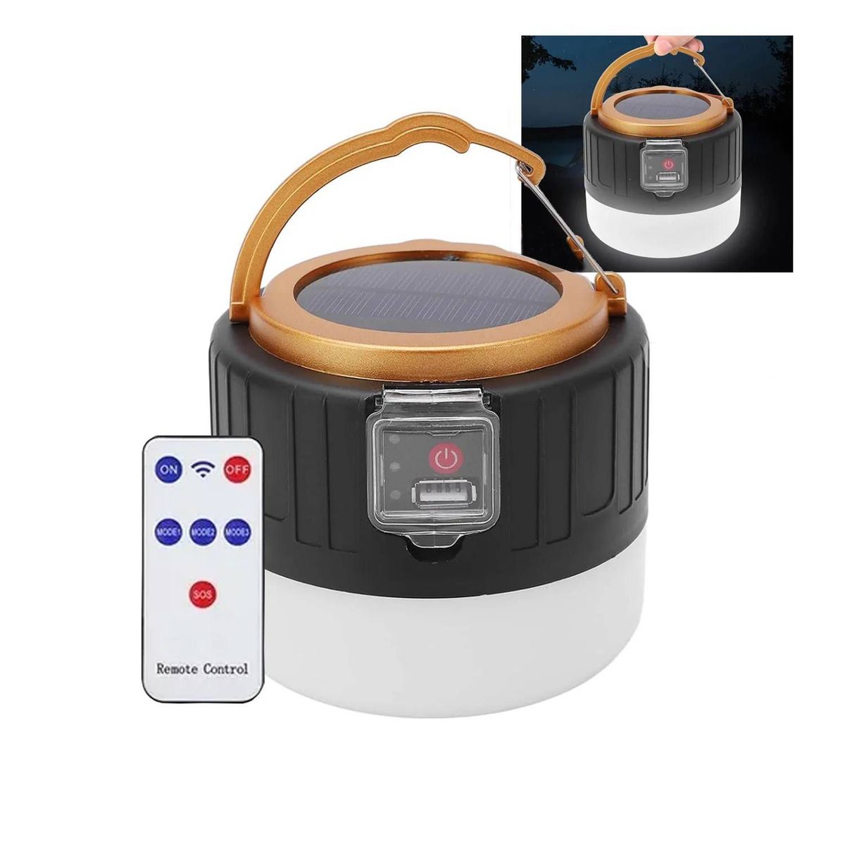 NEO DIGITAL - Luz LED solar lámpara linterna impermeable LED02 Camping