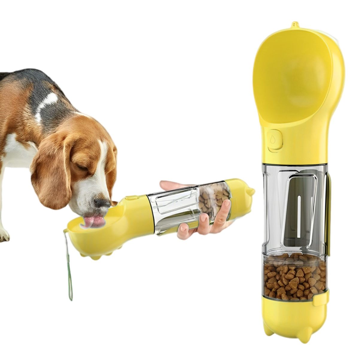 GENERICO - BOTELLA MULTIFUNCIONAL PARA MASCOTA AMARILLO 500 mL