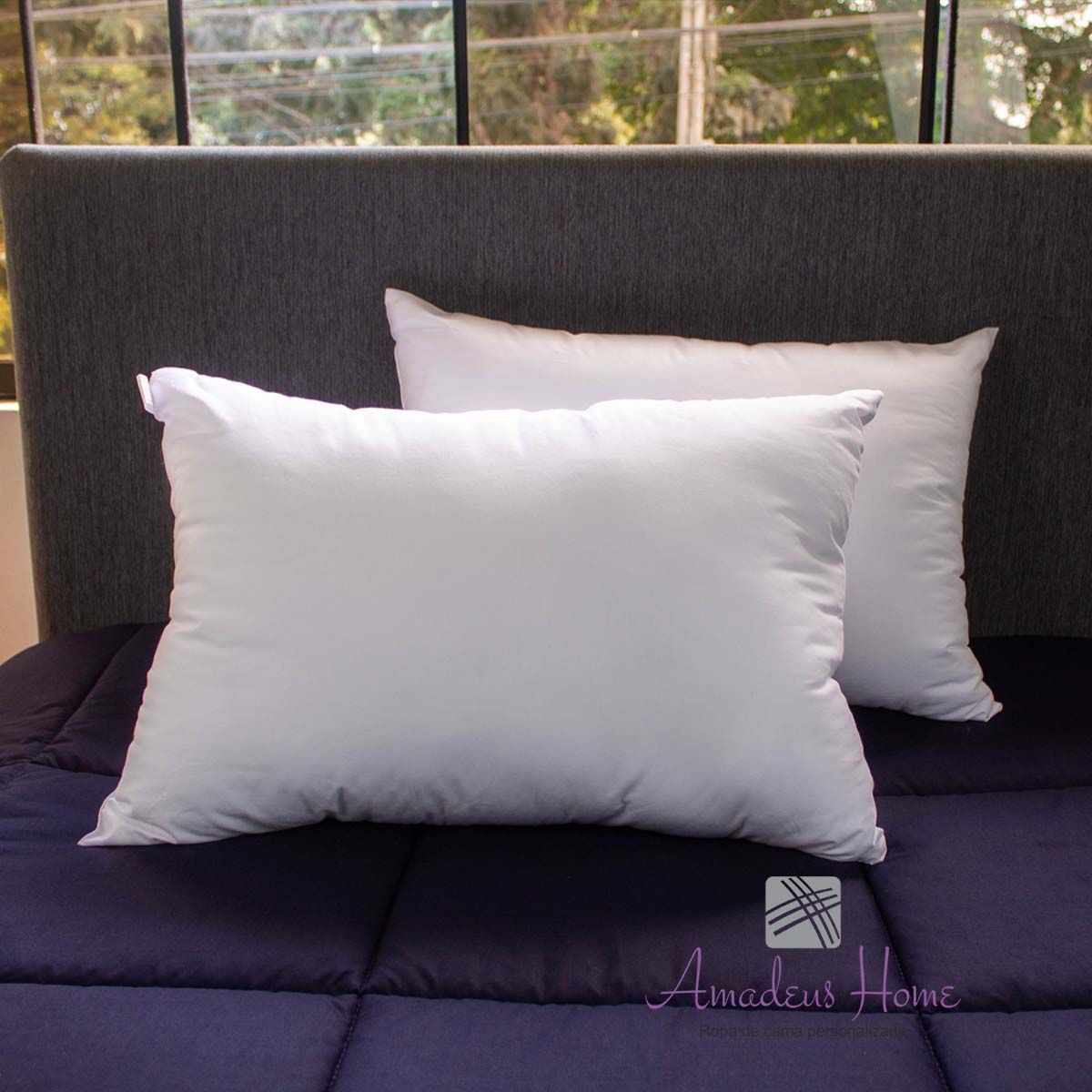 AMADEUS HOME - Pack 02 Almohadas Lavables para cama dos plazas ¡Relleno Antialérgico!