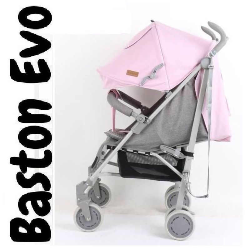 GENERICO - Coche Bastón EVO Rosa con Espaldar reclinable en 5 niveles