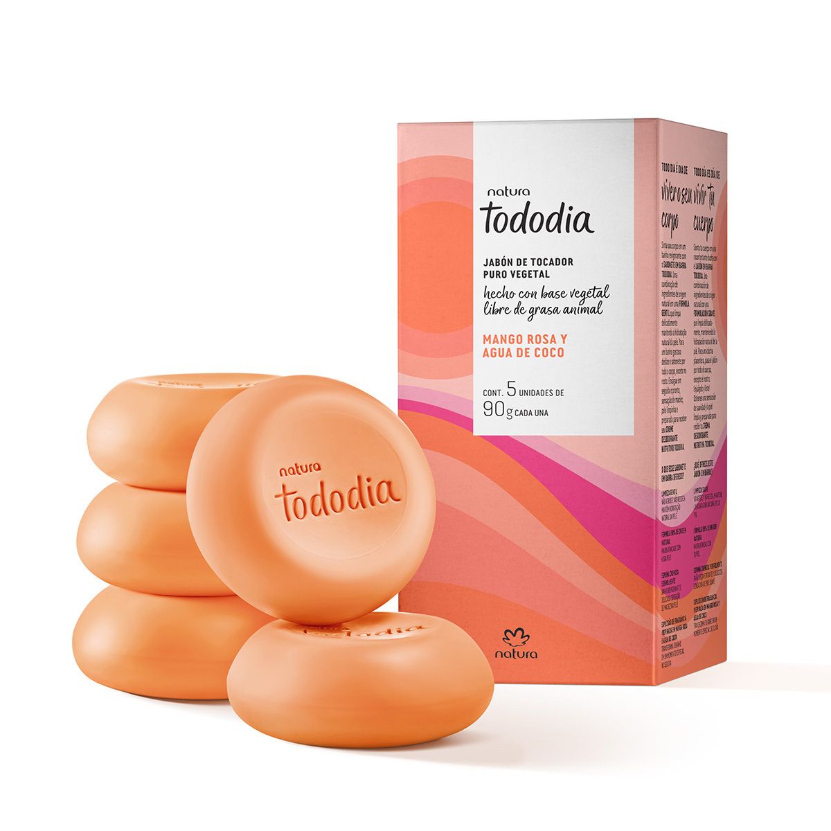 NATURA - Tododia Mango Rosa y Agua de Coco Jabones x5 und 90g