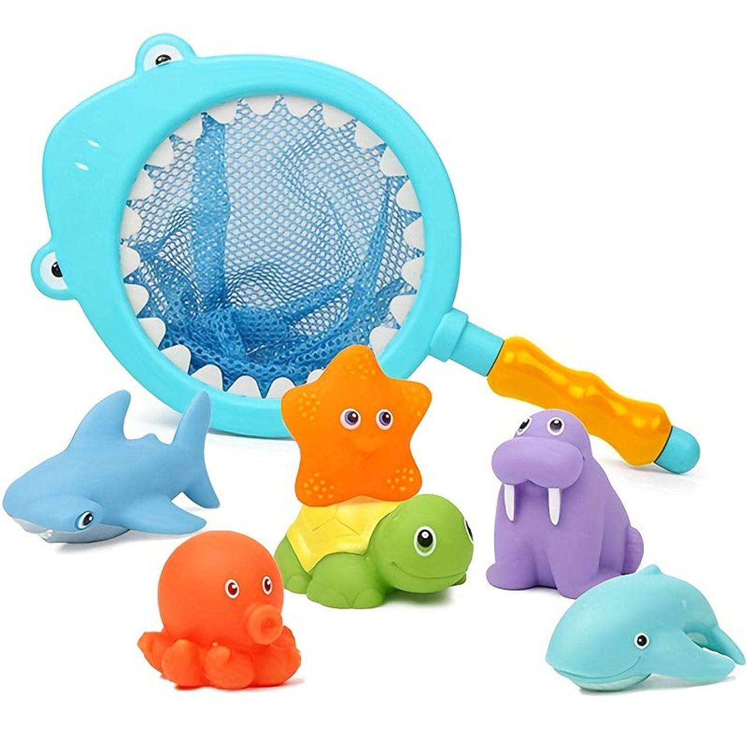 Juguetes De Baño Para Bebé 16 Piezas - Animales Aprietables, Barcos, Cucharas, Bolsa De Almacenaje