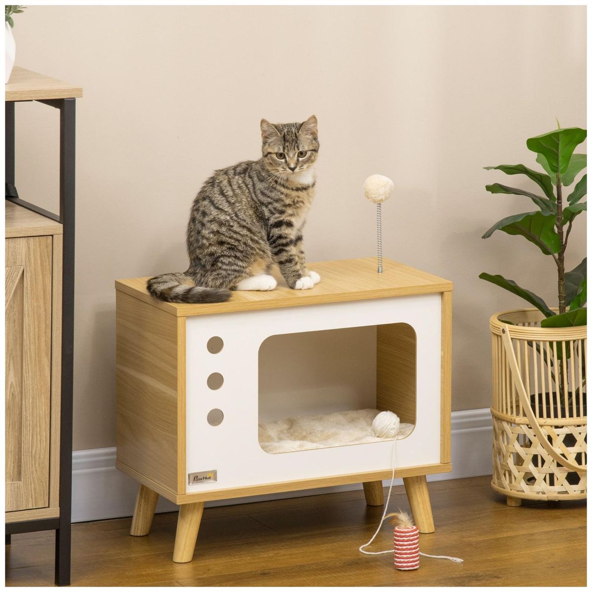 VENTITAS HOME - Casa para Mascota Fluffy Ventitas Home Duna y Blanco