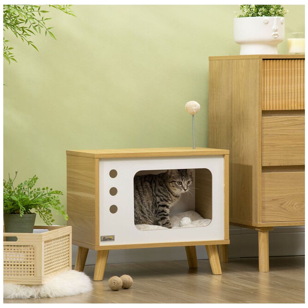VENTITAS HOME - Casa para Mascota Fluffy Ventitas Home Duna y Blanco