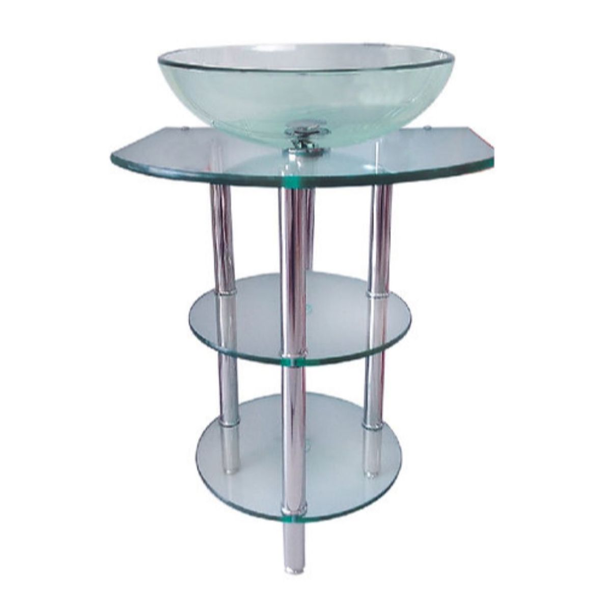 GENERICO - Mueble lavabo de baño pedestal en vidrio cristal 241