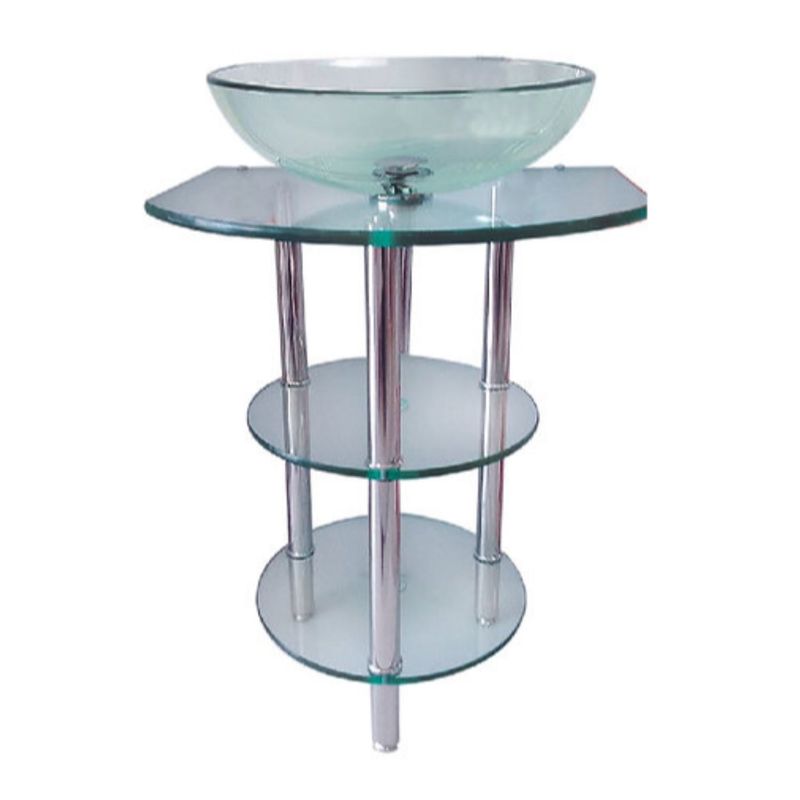 GENERICO - Mueble lavabo de baño pedestal en vidrio cristal 241