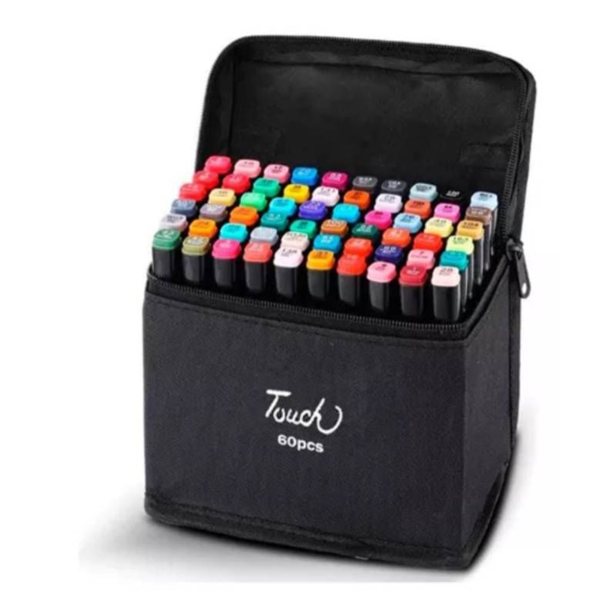 GENERICO - Set de 80 Plumones Marcadores Doble Punta con Estuche Arte