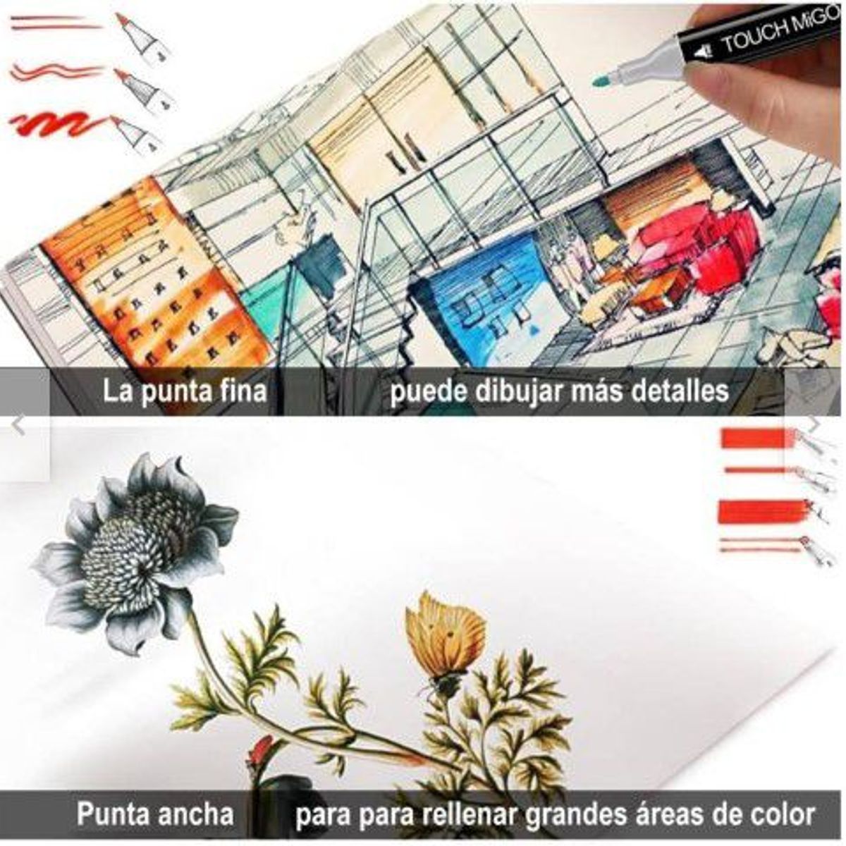 GENERICO - Set 120 Plumones Touch Doble Punta con Estuche