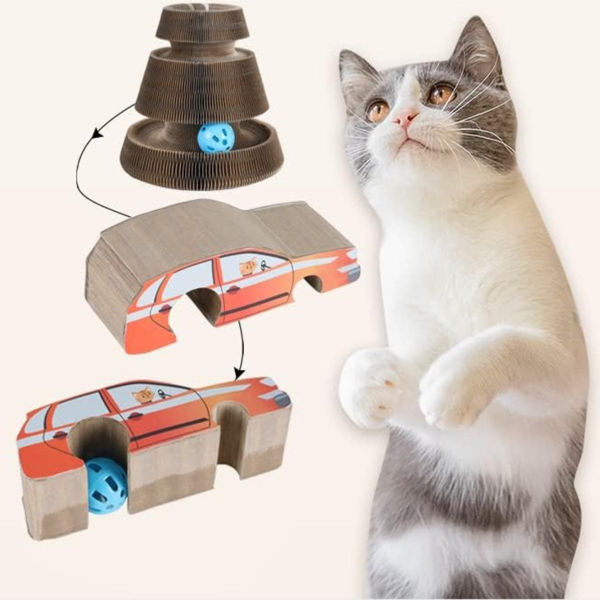 GENERICO - RASCADOR PARA GATOS FORMA DE CARRITO.