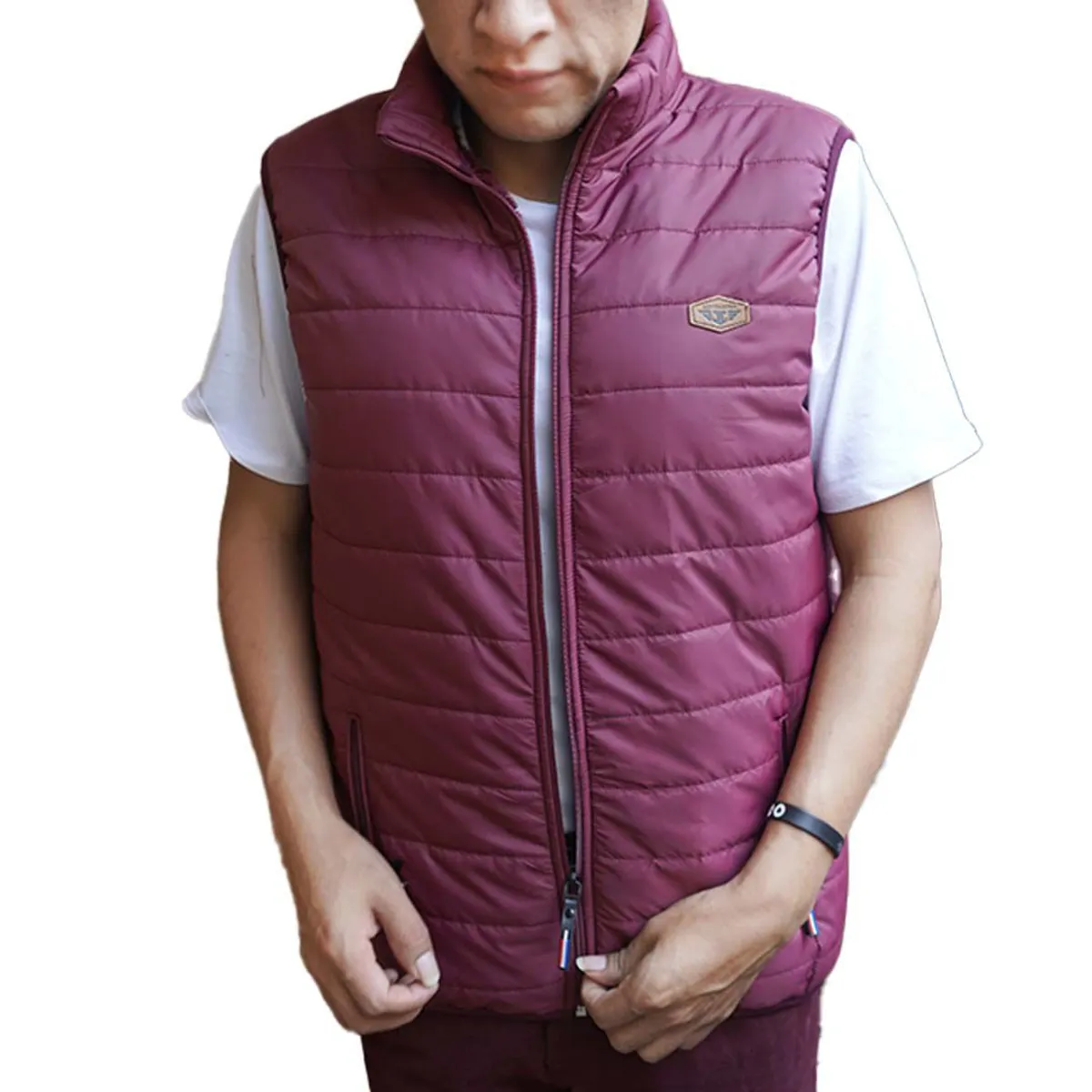 JUSTO - CHALECO GUINDA ACOLCHADO