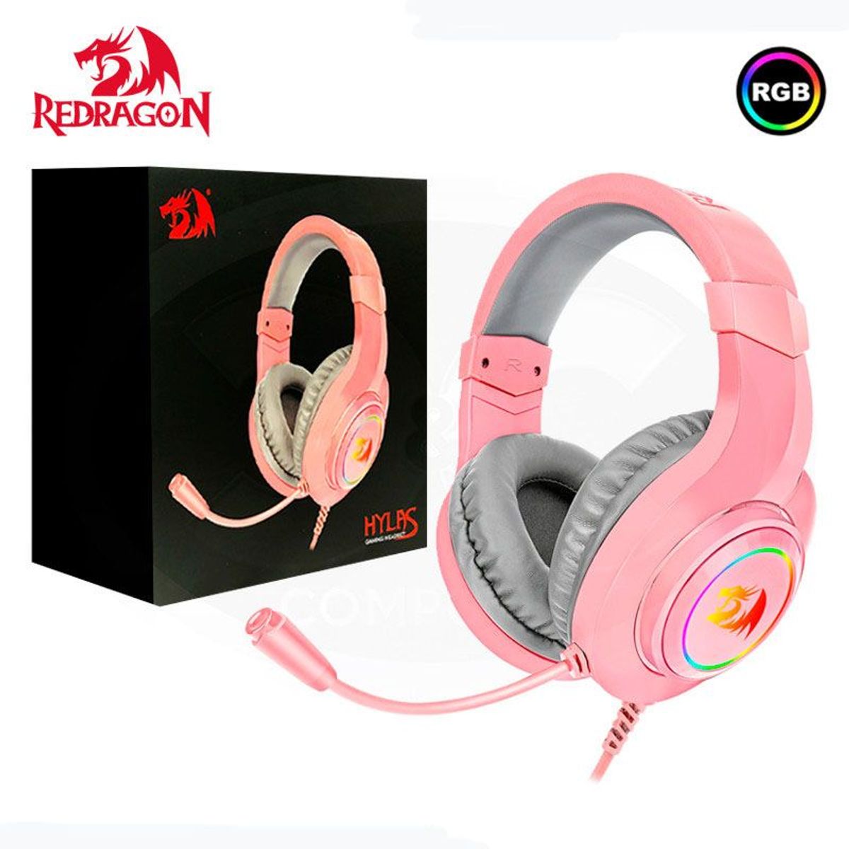 REDRAGON - Auriculares Redragon HYLAS H260P-RGB PINK
