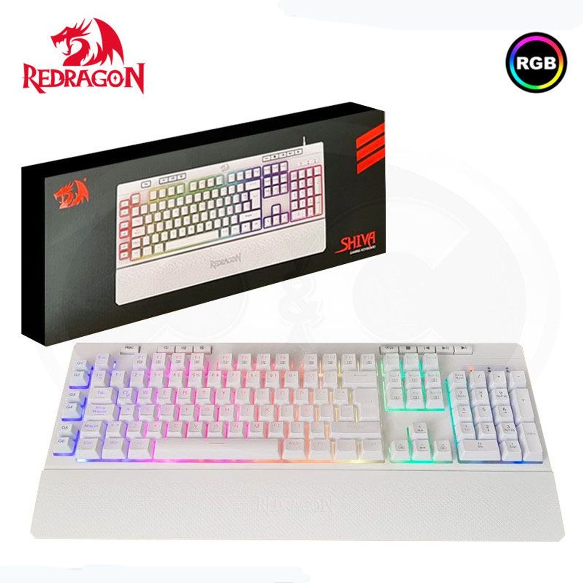 REDRAGON - Teclado Redragon SHIVA Spanish K512W-RGB-SP WHITE