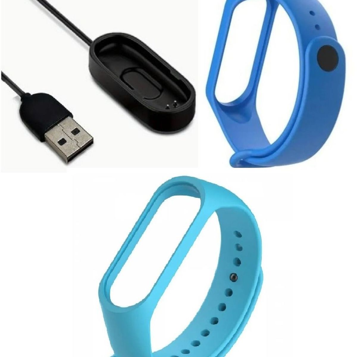 GENERICO - Cargador + 2 Correa Silicona para Xiaomi band 4