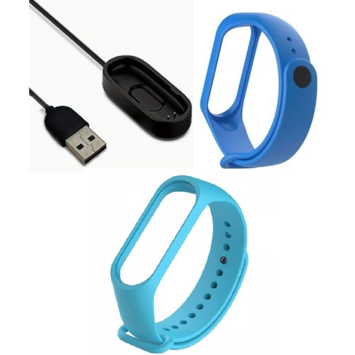 GENERICO - Cargador + 2 Correa Silicona para Xiaomi band 4