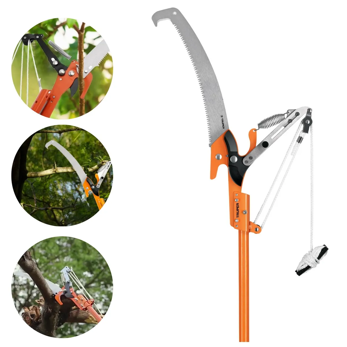 TRUPER - Cortador de ramas altas mango telescópico profesional 3.6 m Truper
