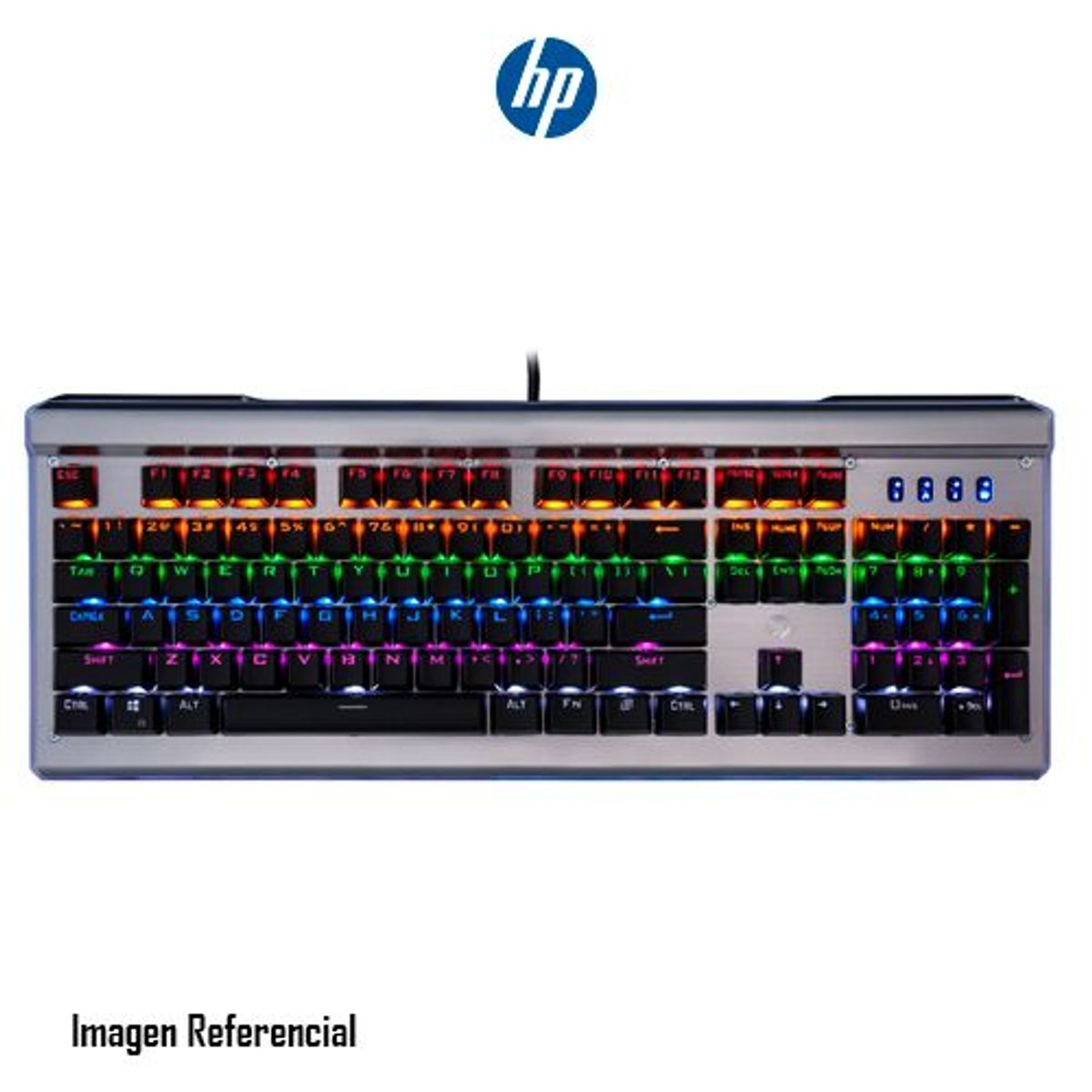 HP - TECLADO MECANICO GAMING HP GK520 LED, RGB - P/N: 9AJ59AA#ABM