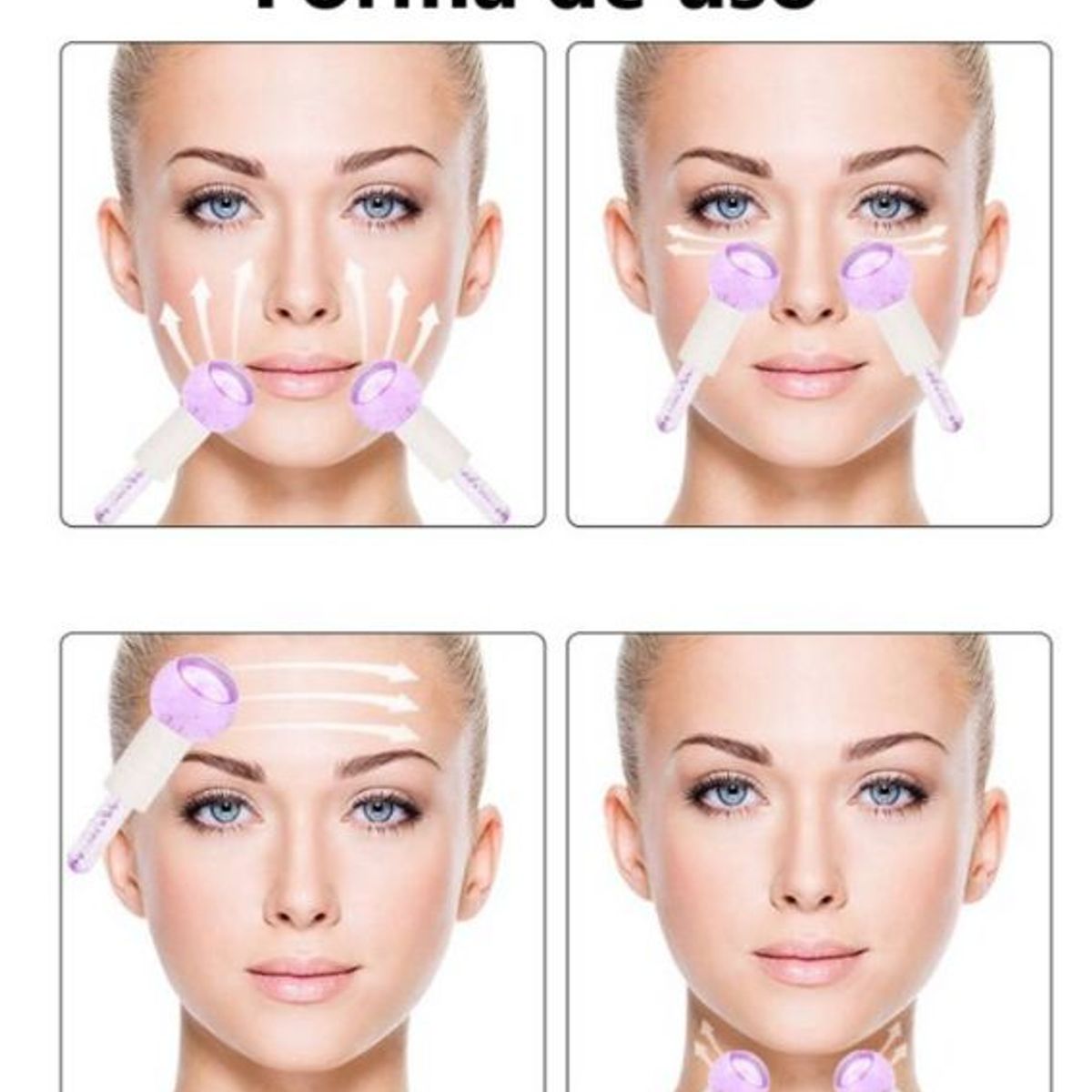 GENERICO - Masajeador facial de cristal para limpieza y cuidado 13cm Celeste