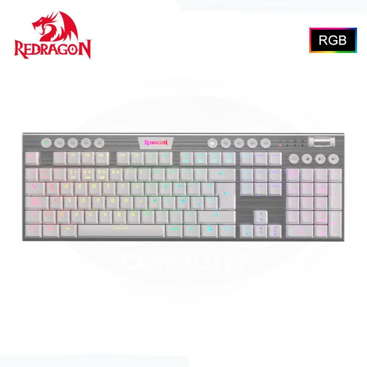 REDRAGON - Teclado Redragon HORUS FS K618W-RGB-SP WIRELESS BLANCO