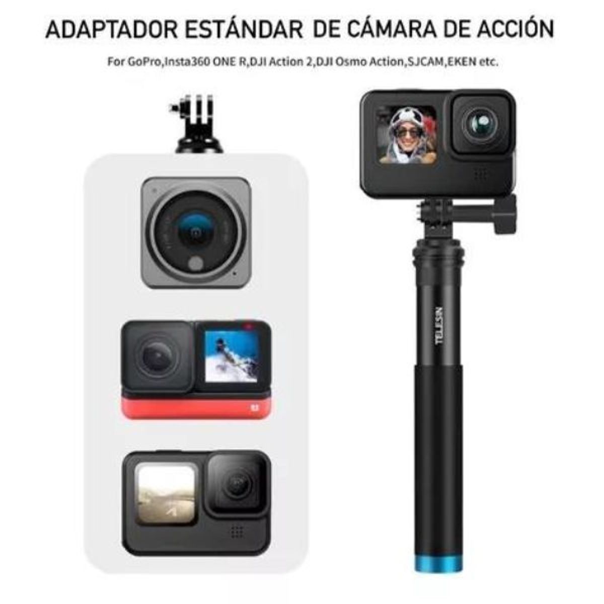 GENERICO - Palo De Selfie Extensible De Mano Para Gopro