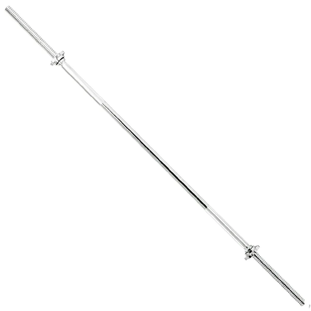 ALPHA GYM - Barra recta de 120cm + 2 seguros importados cromados