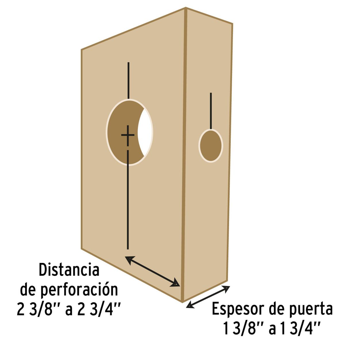 PRETUL - brocas copasierra para isntalar chapas de puerta Juego de 4 piezas