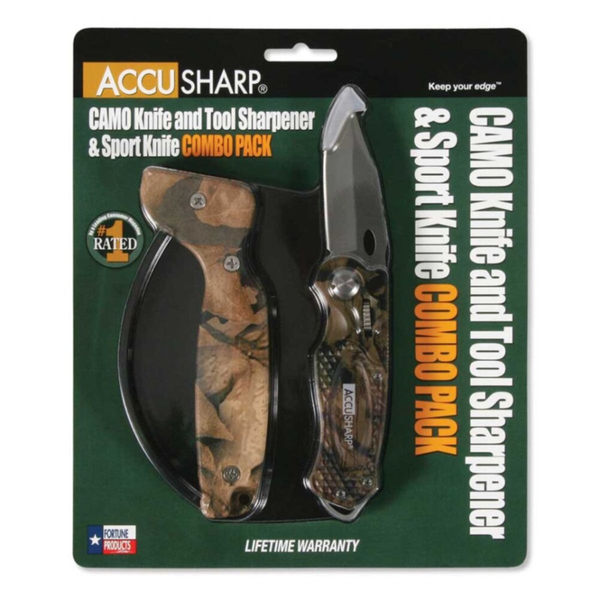 ACCUSHARP - Pack Afilador y Cuchillo Plegable 042C