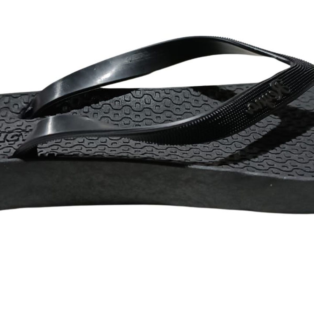 GENERICO - Sandalias  Anatomica Negras Plantilla De Goma Horma Grande