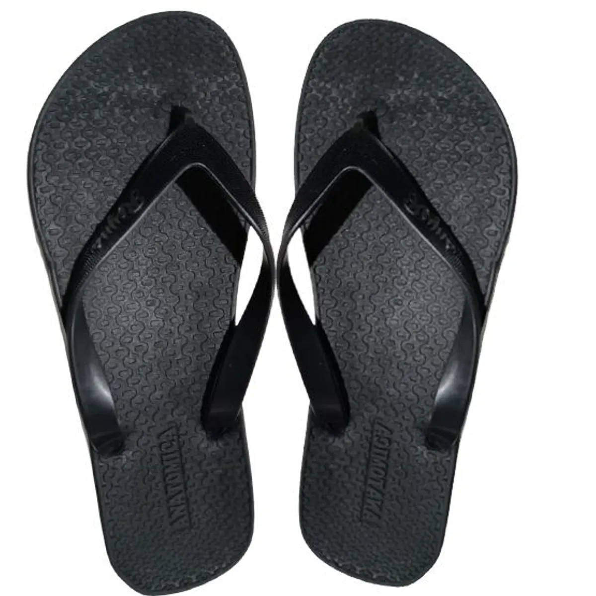 GENERICO - Sandalias  Anatomica Negras Plantilla De Goma Horma Grande