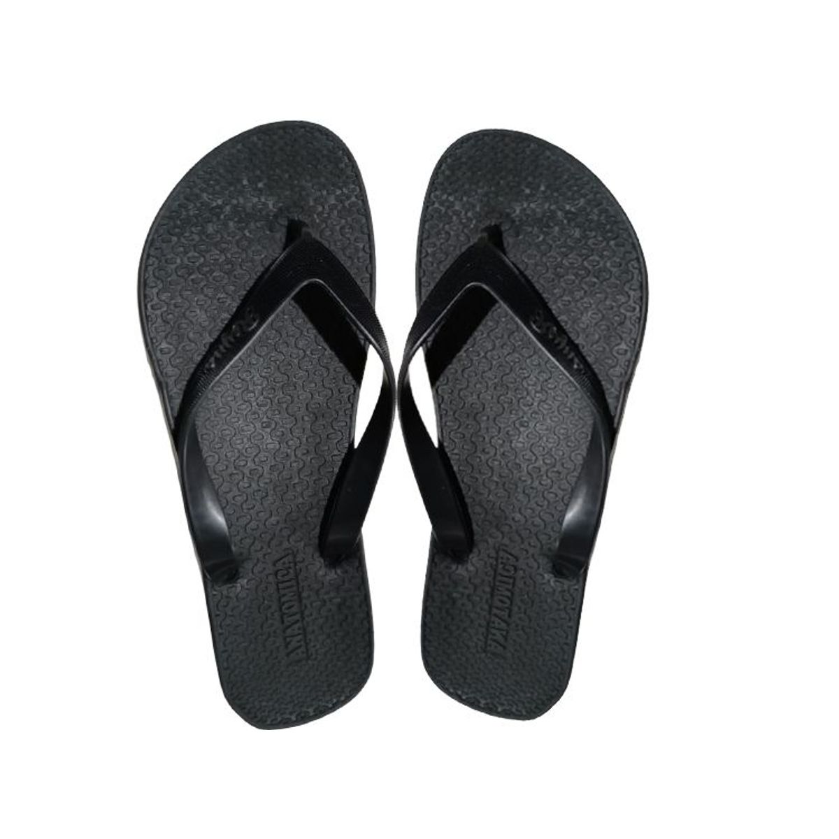 GENERICO - Sandalias  Anatomica Negras Plantilla De Goma Horma Grande