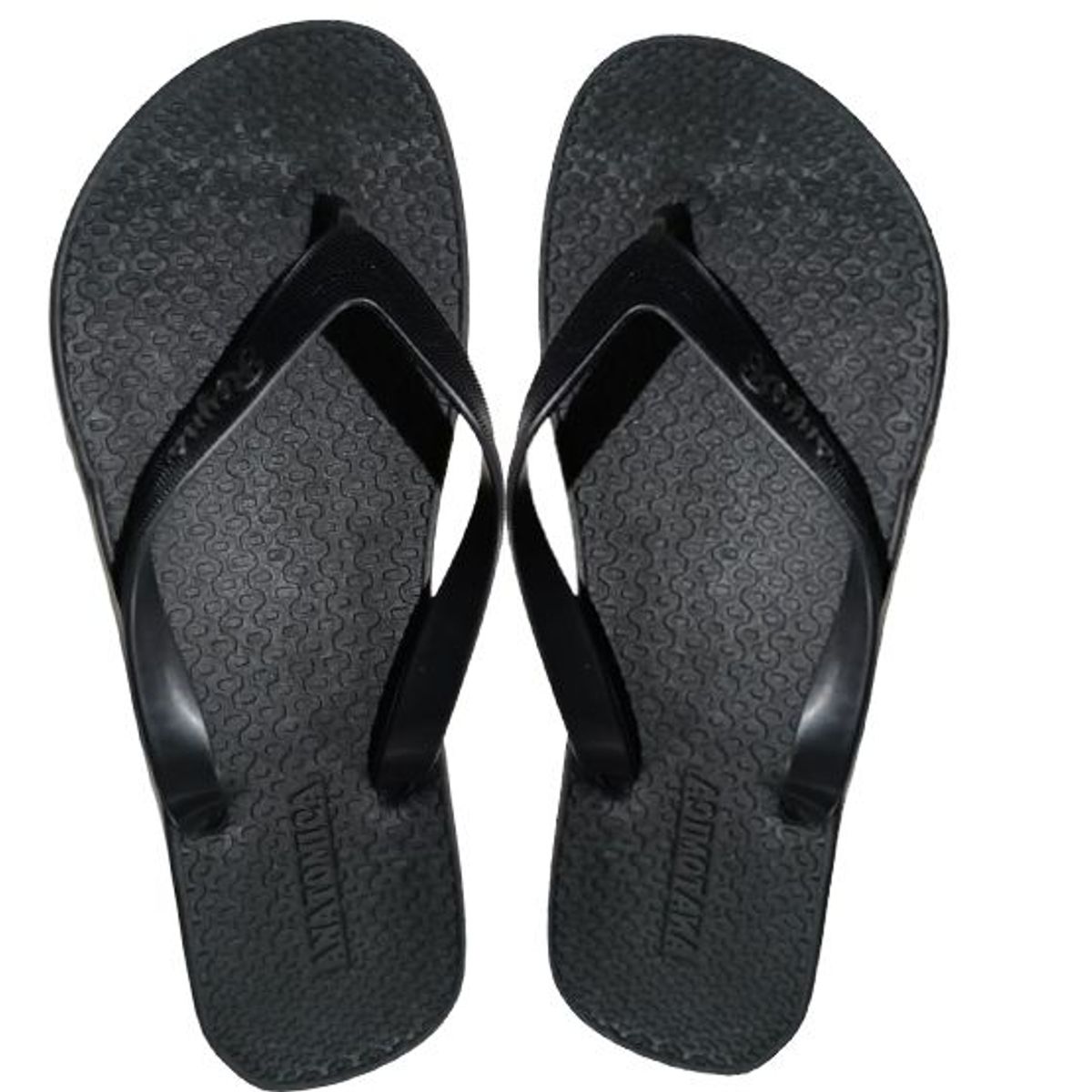 GENERICO - Sandalias  Anatomica Negras Plantilla De Goma Horma Grande