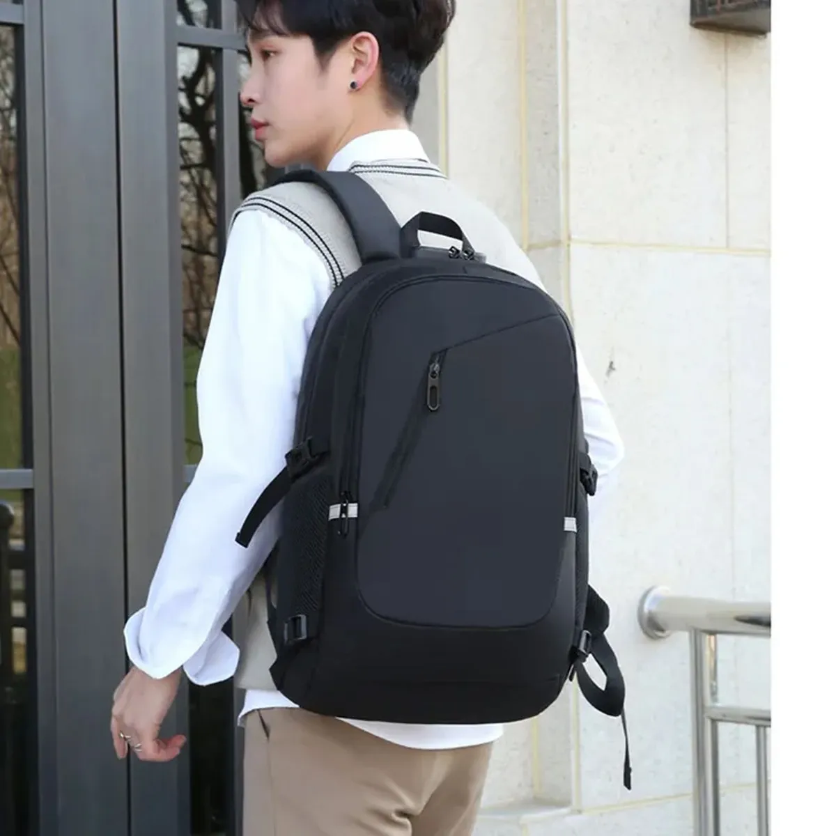 NEO DIGITAL - Mochila impermeable antirrobo para hombre portalaptop USB BP30